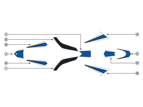 Zestaw naklejek PUIG do Yamaha T-Max 530 12-14 (niebieskie 7879) | PUIG.pl
