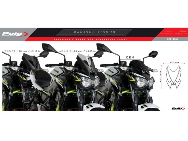 Owiewka PUIG do Kawasaki Z650 20-26 (Sport) | PUIG.pl