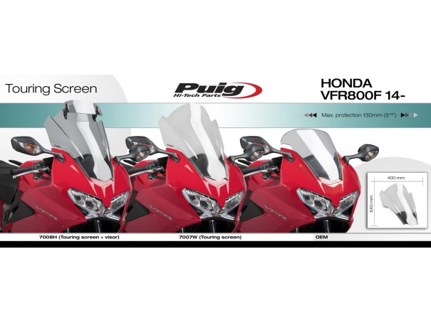 Szyba turystyczna PUIG do Honda VFR800F 14-20 (z deflektorem) | PUIG.pl