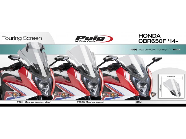 Szyba turystyczna PUIG do Honda CBR650F 14-18 (z deflektorem) | PUIG.pl