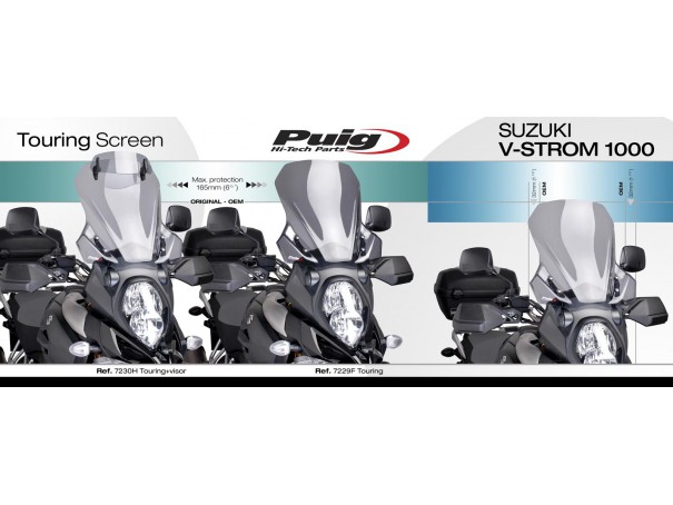 Szyba turystyczna PUIG do Suzuki DL1000 V-Strom 14-19 (z deflektorem) | PUIG.pl