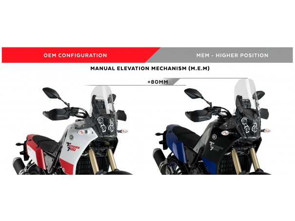 Regulowany wspornik szyby PUIG M.E.M. do Yamaha Tenere 700 19-24 | PUIG.pl