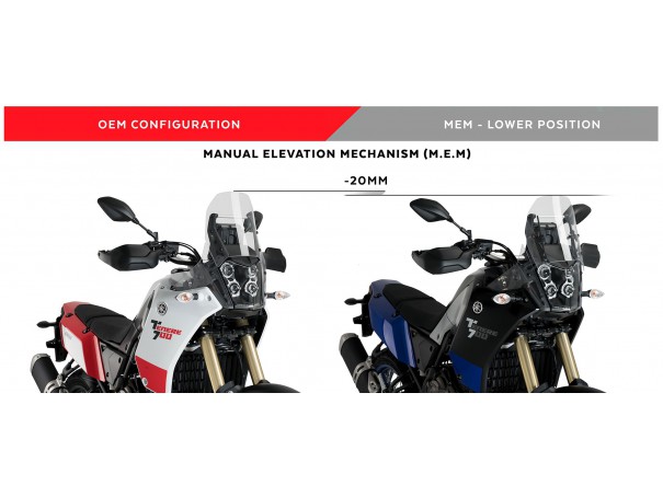 Regulowany wspornik szyby PUIG M.E.M. do Yamaha Tenere 700 19-24 | PUIG.pl