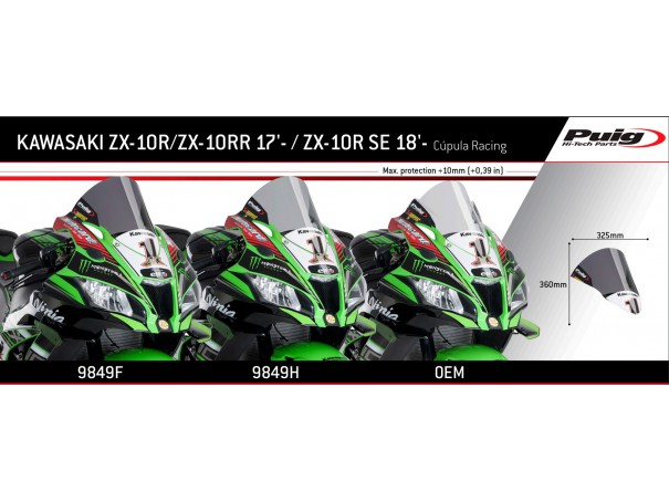 Szyba wyścigowa PUIG do Kawasaki ZX10R / ZX10RR 16-20 | PUIG.pl