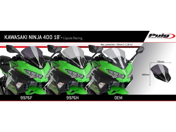 Szyba sportowa PUIG do Kawasaki Ninja 400 / Ninja 7 Hybrid / E-1 | PUIG.pl