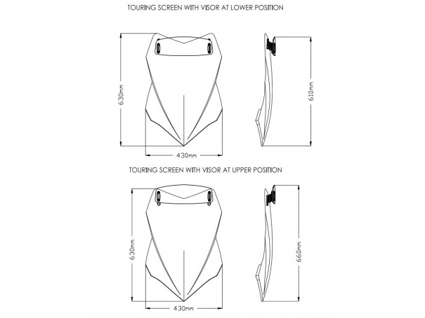 Szyba turystyczna PUIG do Ducati Multistrada V4 / S 21-26 (z deflektorem) | PUIG.pl
