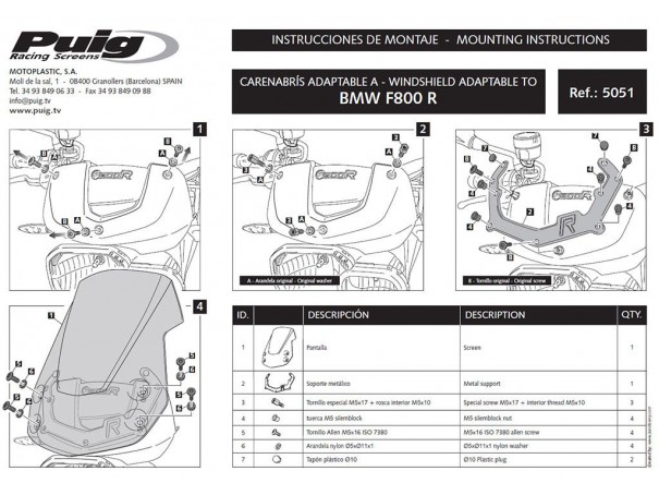 Owiewka PUIG do BMW F800R 09-14 | PUIG.pl