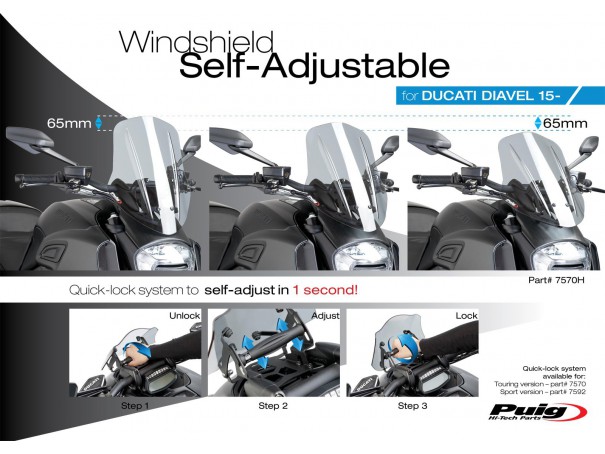 Owiewka PUIG do Ducati Diavel 14-16 (Touring) | PUIG.pl