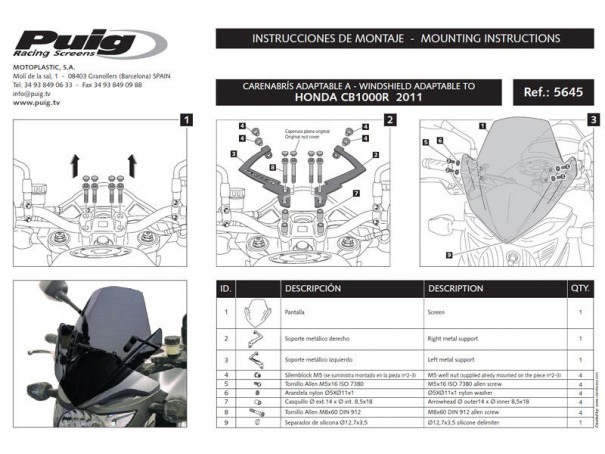 Owiewka PUIG do Honda CB1000R 11-16 | PUIG.pl