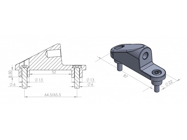 Adapter lusterek PUIG Hi-Tech do owiewek (9575N, lewy lub prawy) | PUIG.pl