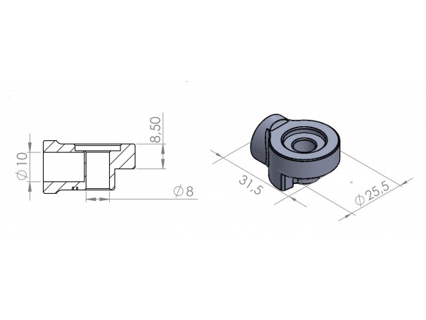Adapter lusterek PUIG Hi-Tech do owiewek (9532N, prawy) | PUIG.pl