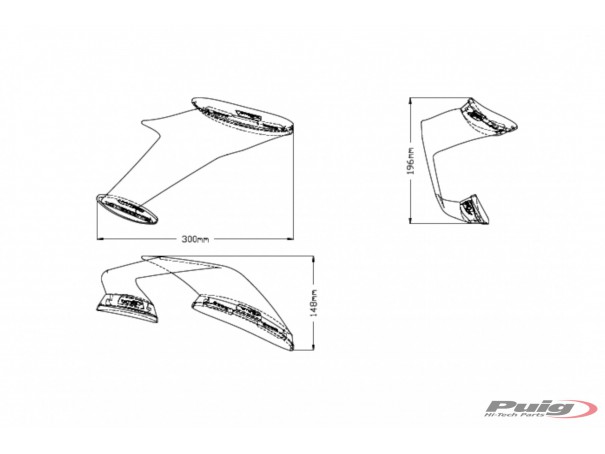 Boczne spoilery dociskowe do Kawasaki ZX-10R 21-25 (Race) | PUIG.pl