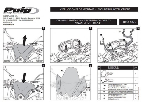 Owiewka PUIG do Yamaha FZ8 N 11-16 | PUIG.pl
