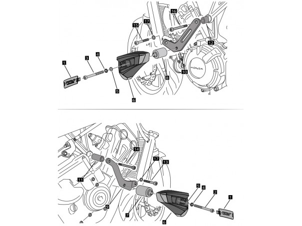 Crash pady PUIG do Honda CB650R E-Clutch 24-26 (wersja PRO) | PUIG.pl