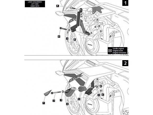 Crash pady PUIG do Honda CBR500R 16-18 (wersja PRO)