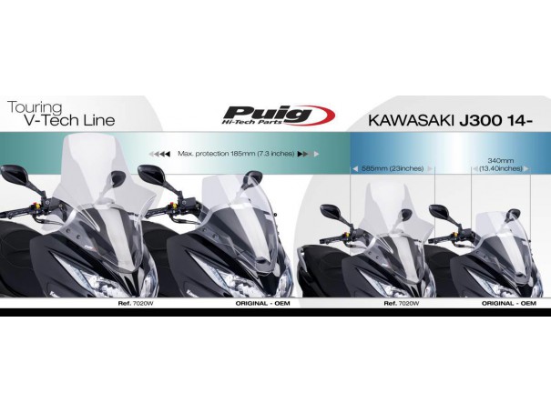Szyba PUIG V-Tech do Kawasaki J125 15-21 / J300 13-21 (Touring) | PUIG.pl