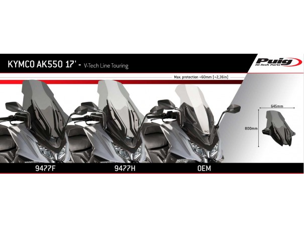 Szyba PUIG V-Tech do Kymco AK550 17-23 (Touring) | PUIG.pl