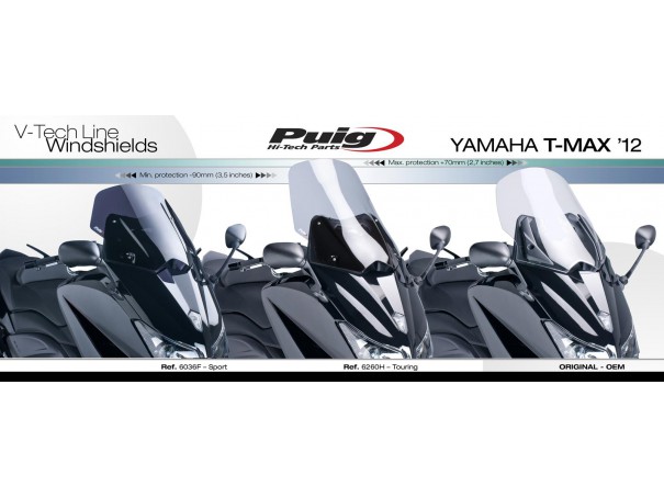 Szyba PUIG V-Tech do Yamaha T-Max 530 12-16 (Sport) | PUIG.pl