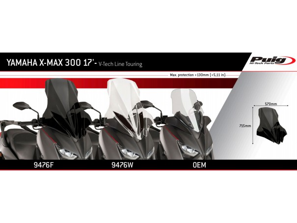 Szyba PUIG V-Tech do Yamaha X-Max 125 / 300 / 400 (Touring) | PUIG.pl